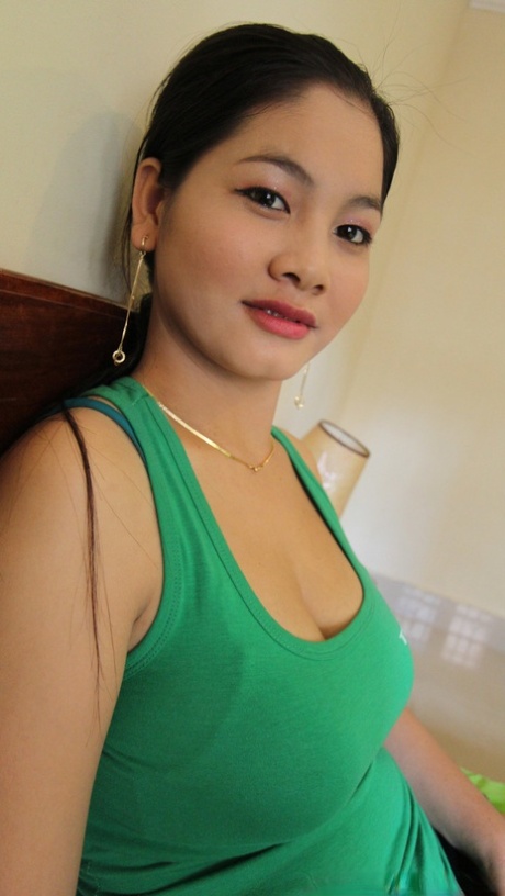 Busty Cambodian girl gets totally naked before POV fucking with a sex tourist