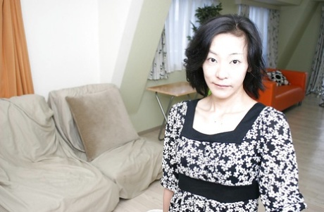 Naughty asian MILF Aya Sakuma undressing and exposing her holes