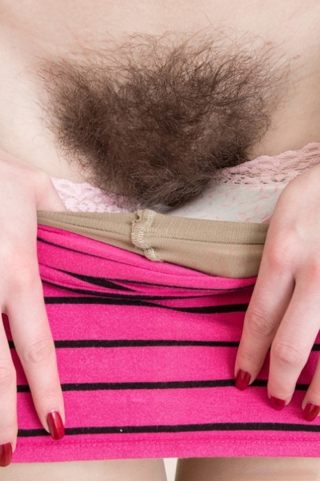 Attractive brunette Whitney spreads  very hairy pussy on the breakfast counter