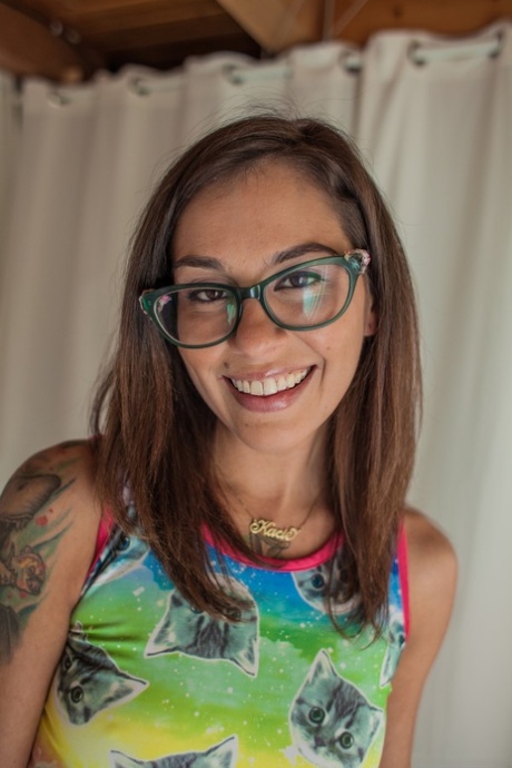Hottie in a colorful dress Kacie Castle sucks Owen Gray's fine cock
