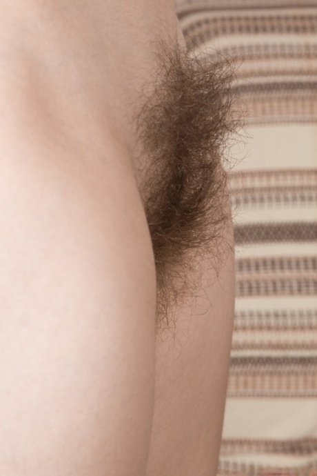 Amateur slim babe Aria spreads her hairy beaver after unboxing a hair dryer