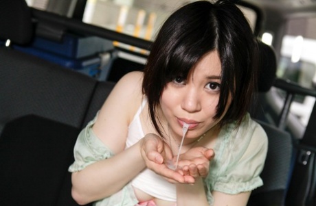 Japanese newbie gets stripped and finger fucked by a stranger in a van