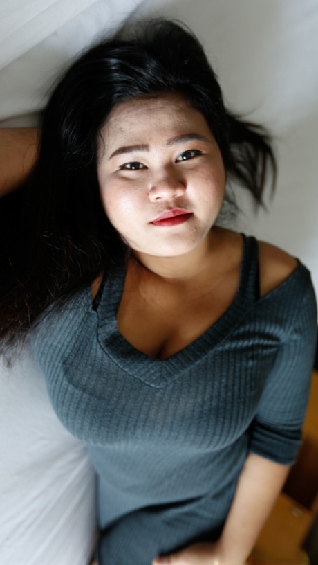 Chubby Asian Nun C unveils her big natural tits and fucks in POV